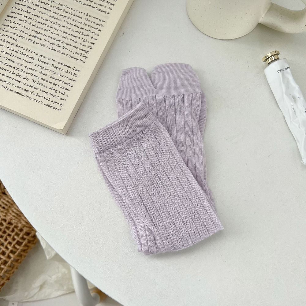 2Pairs Lolita JK Toe Separator Socks Anti Slip Short Tube Socks Two Toed Cotton Socks School