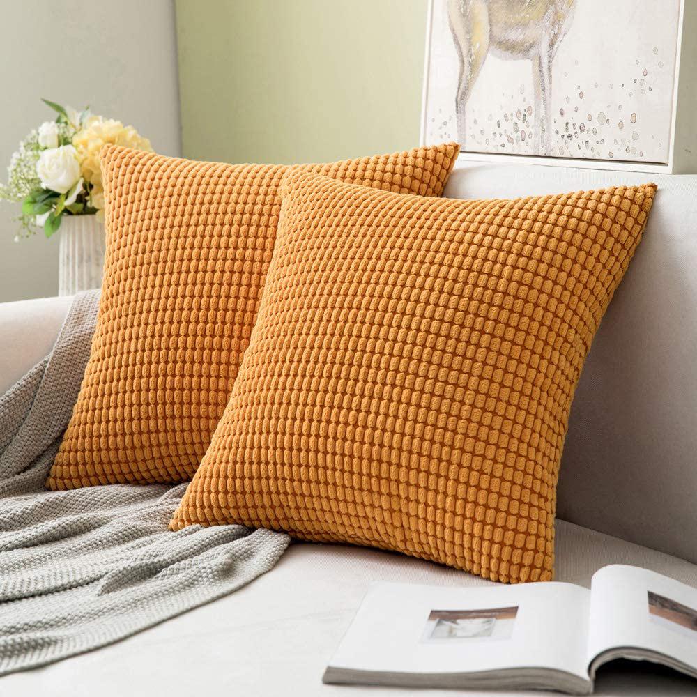 Corduroy Plush Velvet Sofa Throw Pillow Cover Cushion Cover