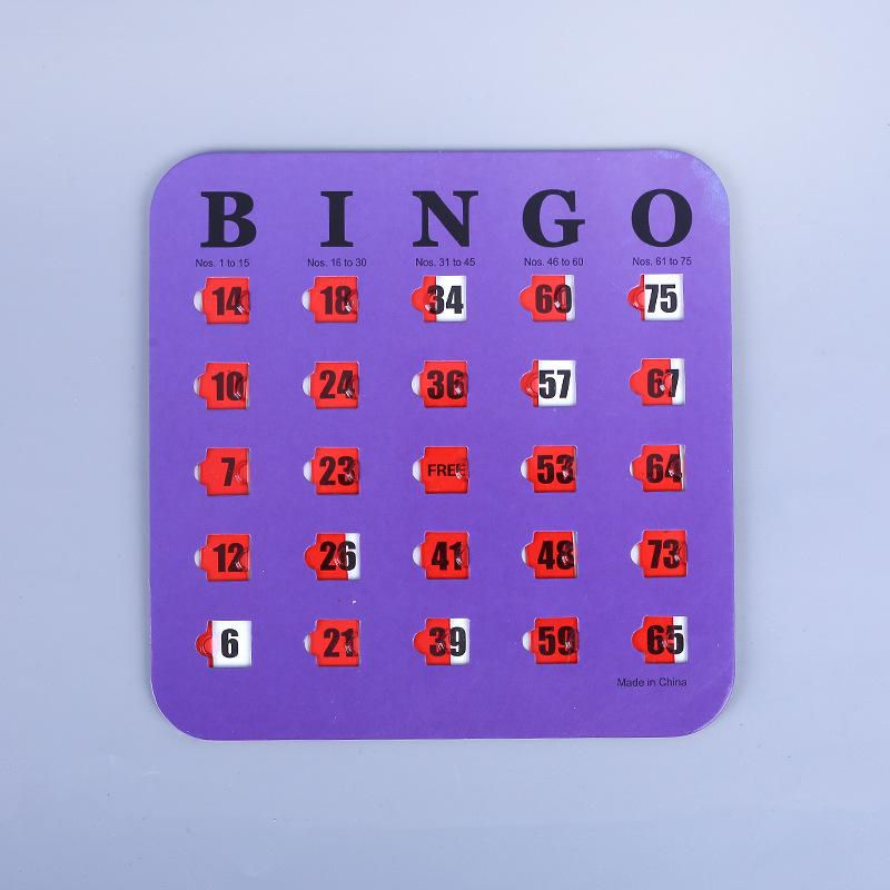

5 шт. Игровая карта для бинго Легко читаемая со сдвижными окошками Многоразовая Игра на способность к логическому мышлению Настольная игра бинго Подарок для вечеринки