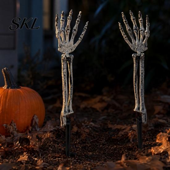 Halloween Home Decoration Decoration, Plastic Skeleton Hand Yard Stake, Realistic Bone Prop for Outdoor Festive Decor Garden Decor, Spooky Party