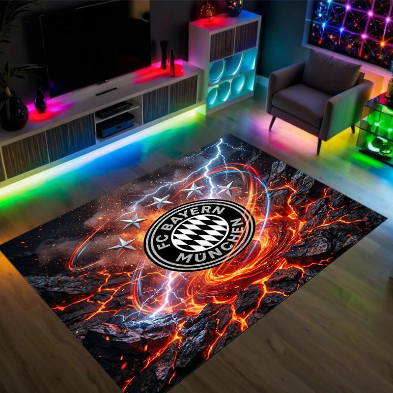 Bayern Munich Design Crystal Velvet Carpet Cozy Non?Slip Printed Rug For Bedroom Living Room Entrance