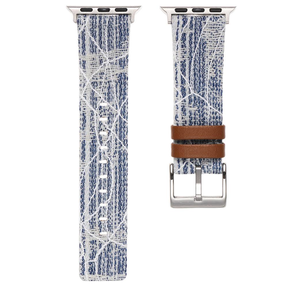 For Apple Watch Series 10 42mm/9 8 7 41mm/SE (2023) SE (2022) SE 6 5 4 40mm/3 2 1 38mm Replacement Strap Denim Watch Band