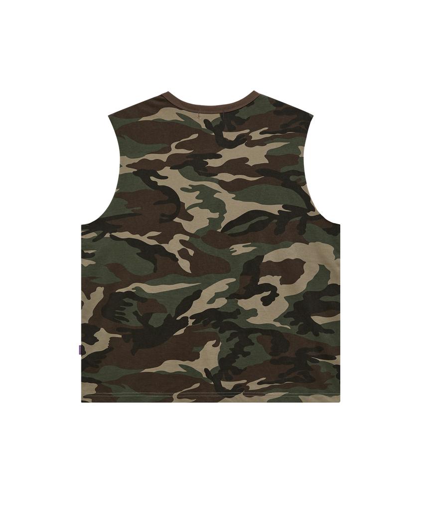 HOODHOOD 88 Stamp Camo Sleeveless Khaki