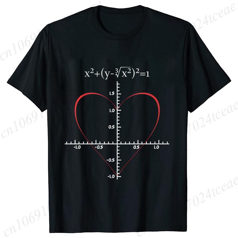 Men's T-Shirt Heart Equation Romantic Math Nerd Geek Love Gift Printed T-Shirt Summer Casual Tee T-Shirt for Men 2025 New Tops