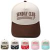 SUNDAY CLUB Embroidery Color Matching Truck Driver Hat European and American Men's and Women's Outdoor Sports Sunshade Baseball Cap