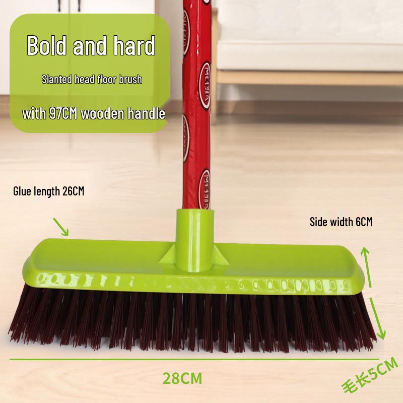 Durable Long-Handle Bathroom Corner Brush with Hard Bristles for Tile and Floor Cleaning