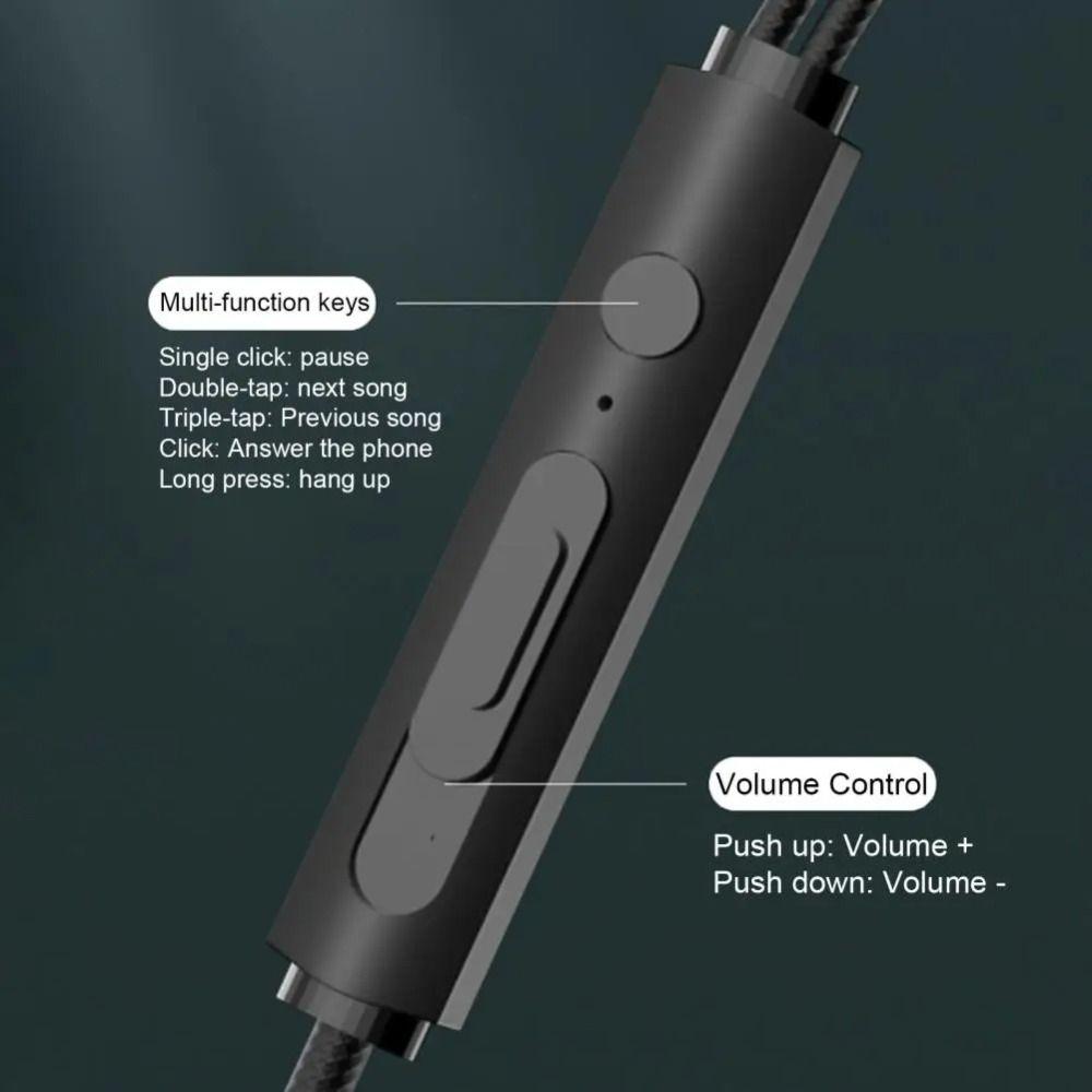 HD Mic Wired Headphones In-Ear Type C&3.5mm Earphones Music Headphone Hifi Stereo Headset Sport