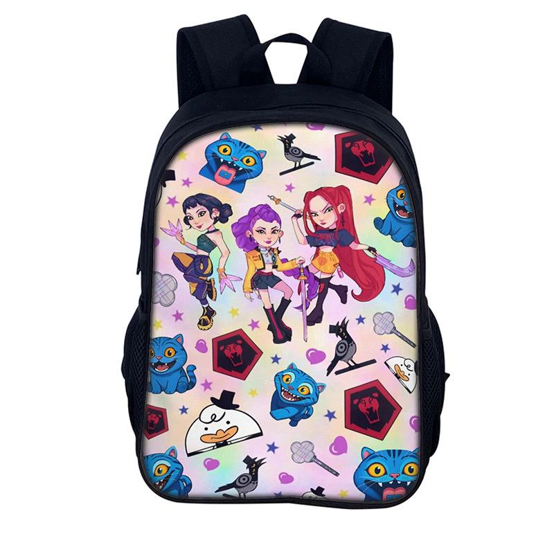 K-Pop Demon Hunters Children Backpack 16-Inch Student School Bag Double Shoulder Bag