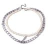 Double Feathers Retro Styles Feathers Necklace Adjustable Chain and Pearls Detail Casual To Formal Wear