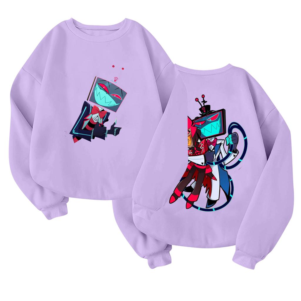 Children's Fashionable Lightweight Long-sleeved Round Neck Pullover With Pockets Printed Pullover