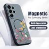 Magnetic For Magsafe Case For Samsung Galaxy S26 Ultra S25 Edge S24 Plus S23 FE S22 A17 A54 A55 A56 A57 5G Pink Lily Daisies Floral Cover