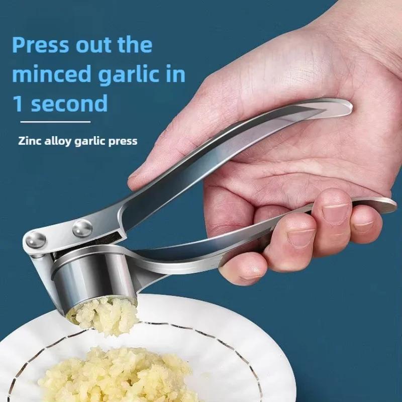 Manual Stainless Steel Garlic  Press Kitchen Gadget for Home Perfect for Garlic  Paste Ginger Mince Must-Have Kitchen  Accessory