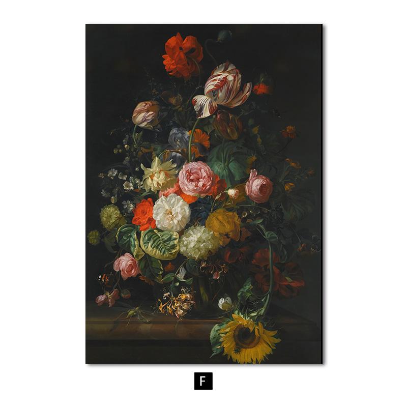 

Винтажный постер с растениями, цветами, пионами, холст, картина, настенные панно, скандинавский домашний декор, ваза, художественный принт, современное украшение для гостиной 40x60cm No Frame