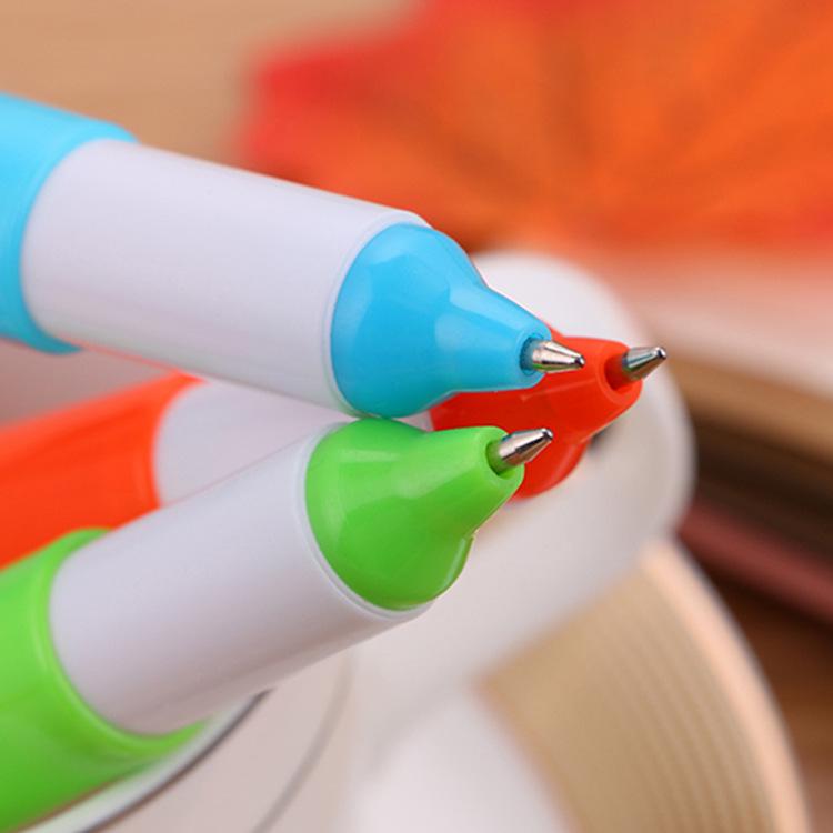 Fun Capsule-Shaped Retractable Ballpoint Pen with Creative Logo Design