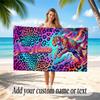 Animals Theme Soft Beach Towel Personalized Custom Name Text Towel Portable for Beach Pool Travel