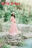 Lace Maternity Dress With Flared Sleeves For Summer Pregnant Women
