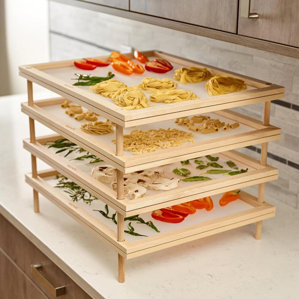 Quick Drying Rack Stackable Multi-Tier Drying Rack Framed Mesh Pasta Drying Rack for Fruits Vegetables Herbs