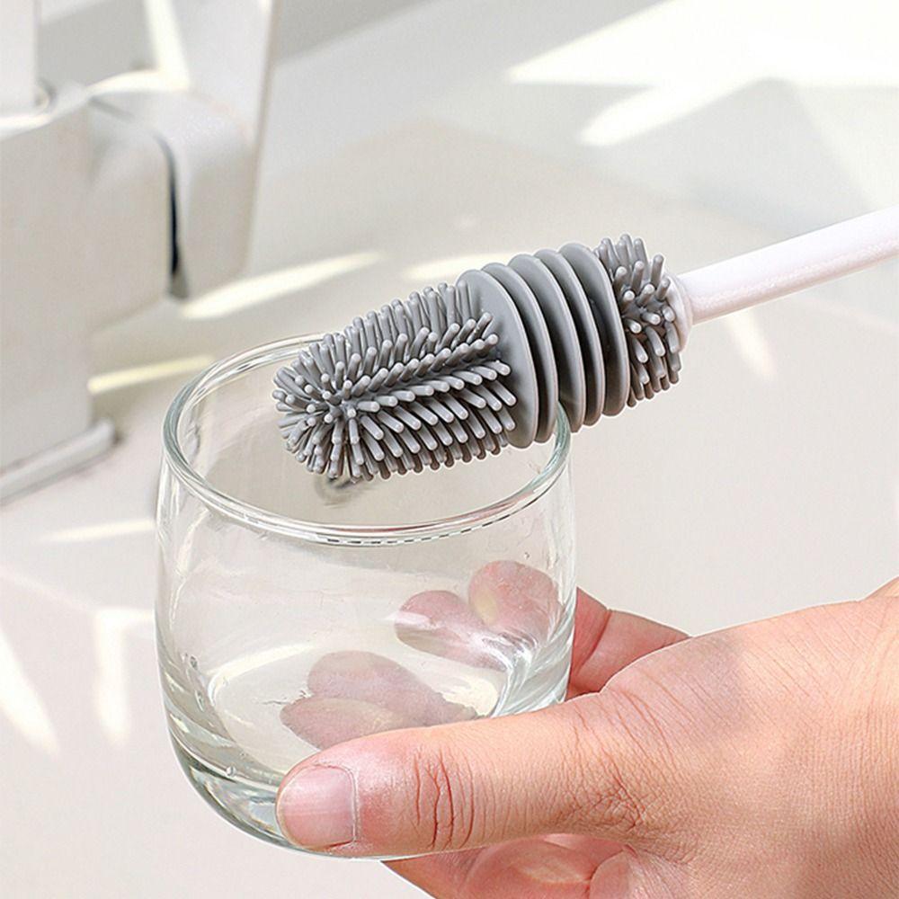 Multi-function Long Handle Scrubber Milk Bottle Brush Cup Scrubber Cleaning Tool Glass Cleaner