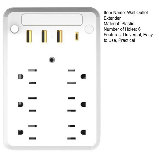 Przedłużacz gniazdka ściennego z półką Uniwersalny, oszczędzający miejsce hub do ładowania Ochronnik przepięciowy Listwa zasilająca z portami USB Gniazdko ścienne