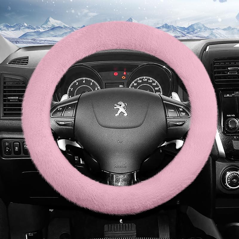 Suitable for Peugeot Long Plush Steering Wheel Cover, Fashionable Autumn and Winter Warm Non-Slip Protective Cover 208 2008 308 508 5008 408 4008