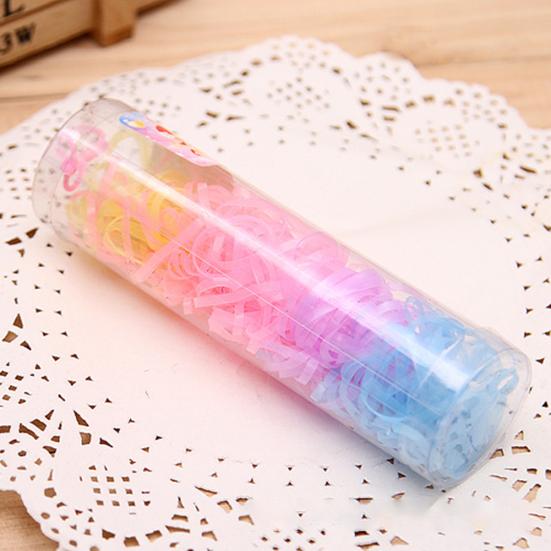 220Pcs Kid Girls Multicolor Disposable Hairbands Elastic Rubber Ponytail Holder
