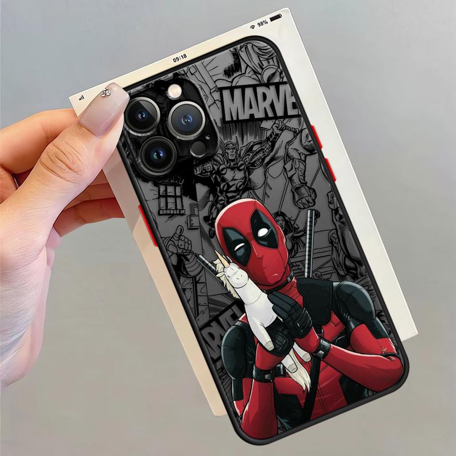 Phone Case for iPhone SE 11 Pro Max 16 Pro XR XS X 15 Pro Max 14 13 Pro 12 Mini 7 8 SE 6s 16e TPU Cover Marvel Deadpool