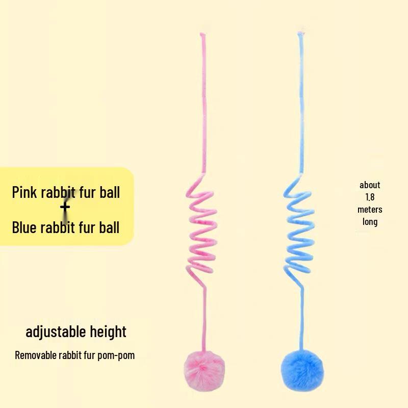 Cat Teasing Stick with Elastic Plush Ball - Self-Entertainment Toy for Kittens