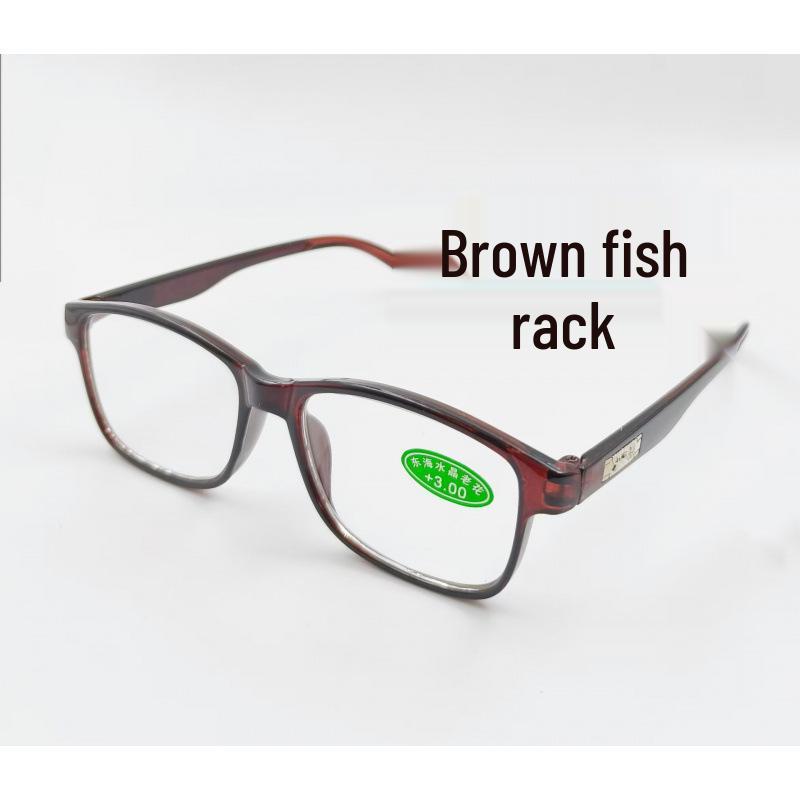 

Full Frame Crystal Glass Reading Glasses with Large Lenses - Black/Brown Black 400° коричневый