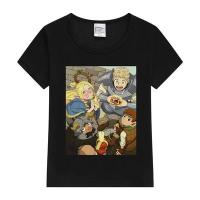 Heerlijk in de Kerker Samen Eten Unisex T-shirt Anime Y2K Tops Modekleding Korte Mouw Cartoon Stijl T-shirt