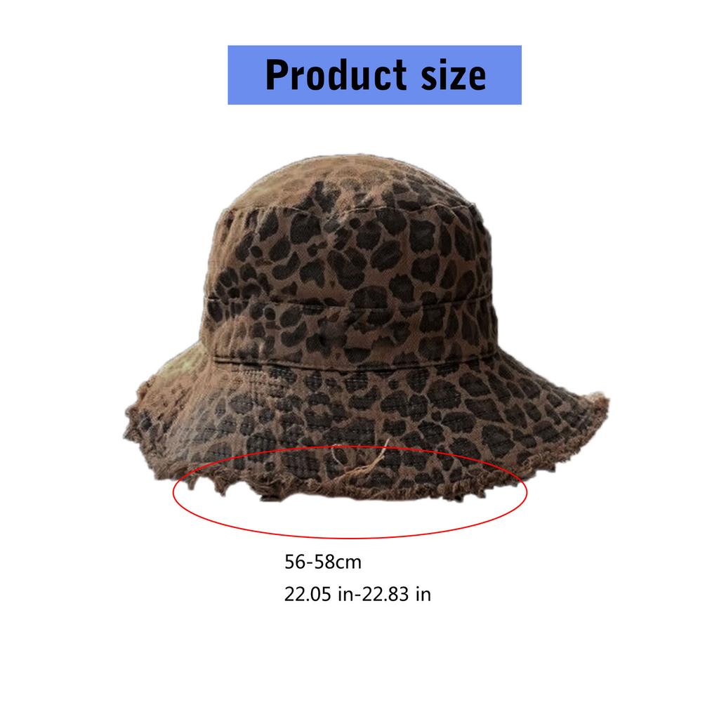 Oversized Brims Sun Hat Vintage Wide Trim Leopard Design Hat Outdoor Activities Casual Daily Wear For Men Women