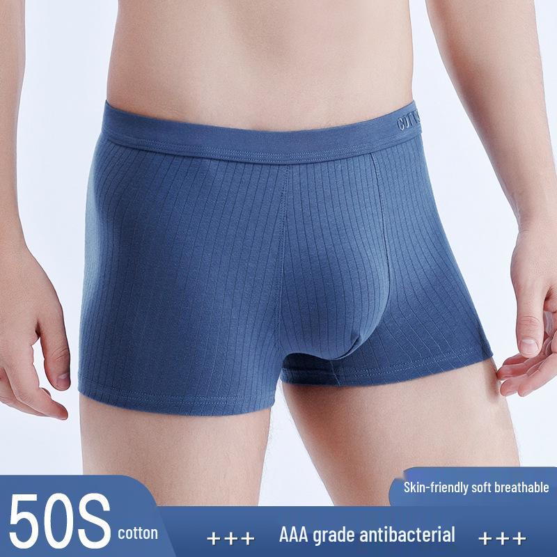 Men's Mid-Waist 3D Printed U-Convex Cotton Boxer Briefs