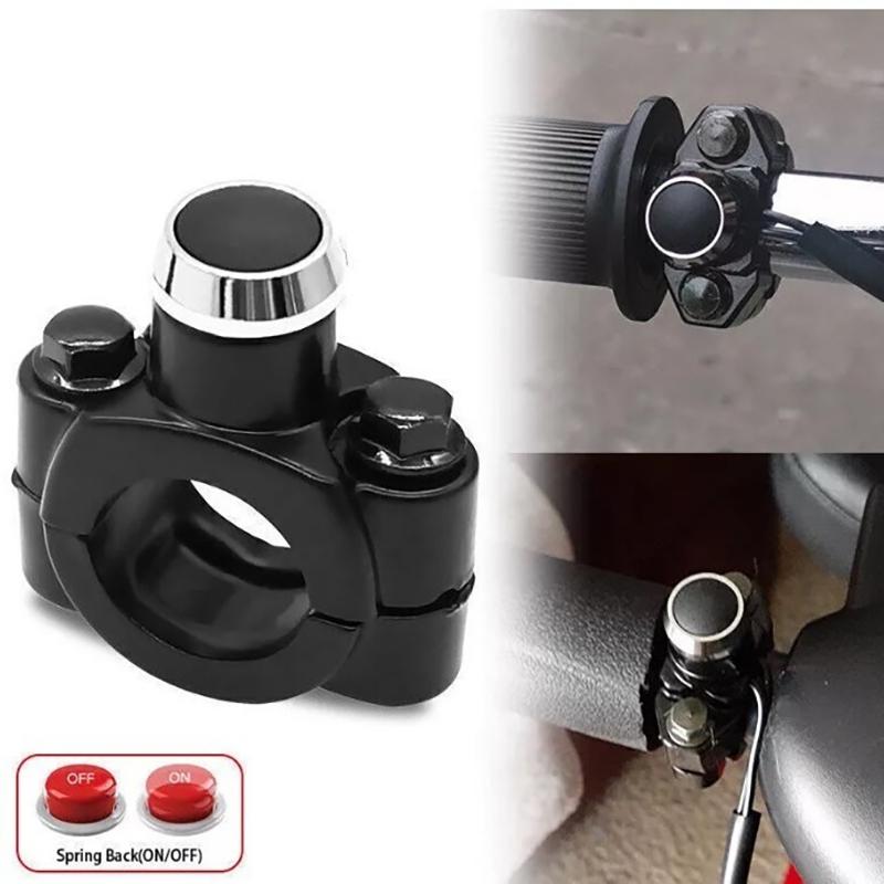 Universal 7/8" Motorradschalter Lenkerhalterung Hupe Scheinwerfer Stroboskop Momenttaster Aluminiumlegierung Interruptor