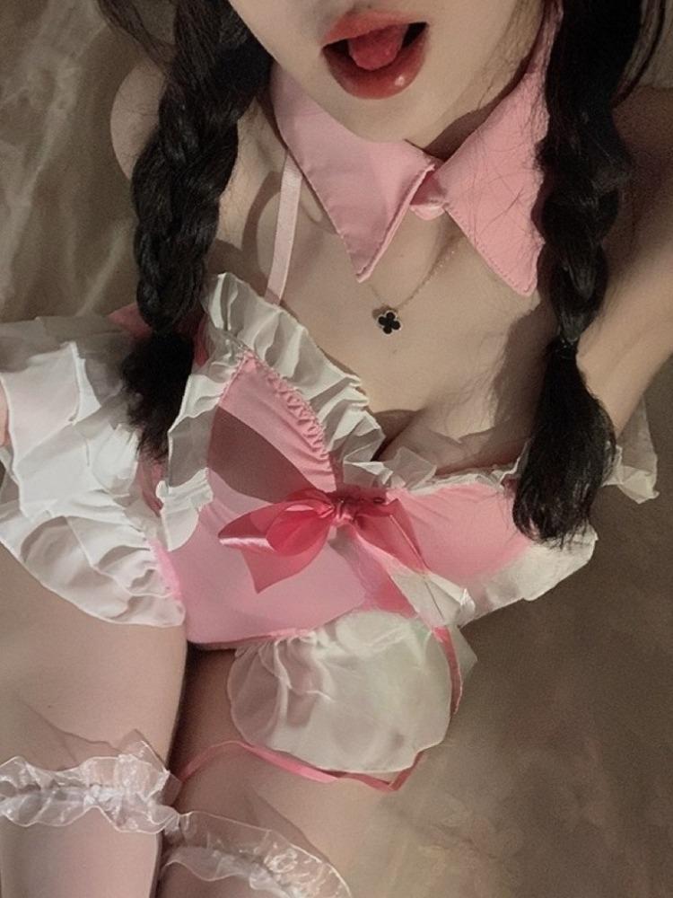 Sexy Female Lingerie Fancy Hot Underwear Lace Ultra Women's Ethical Underwear G-String Skirt Ensemble Apparel Brazilian Outfit