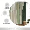 1 Pezzo Tenda da Doccia Moderna Astratta Texturizzata, Verde e Beige, Patchwork in Poliestere, Lavabile in Lavatrice, Resistente allo Sbiadimento, Decorazione Bagno Tessuta