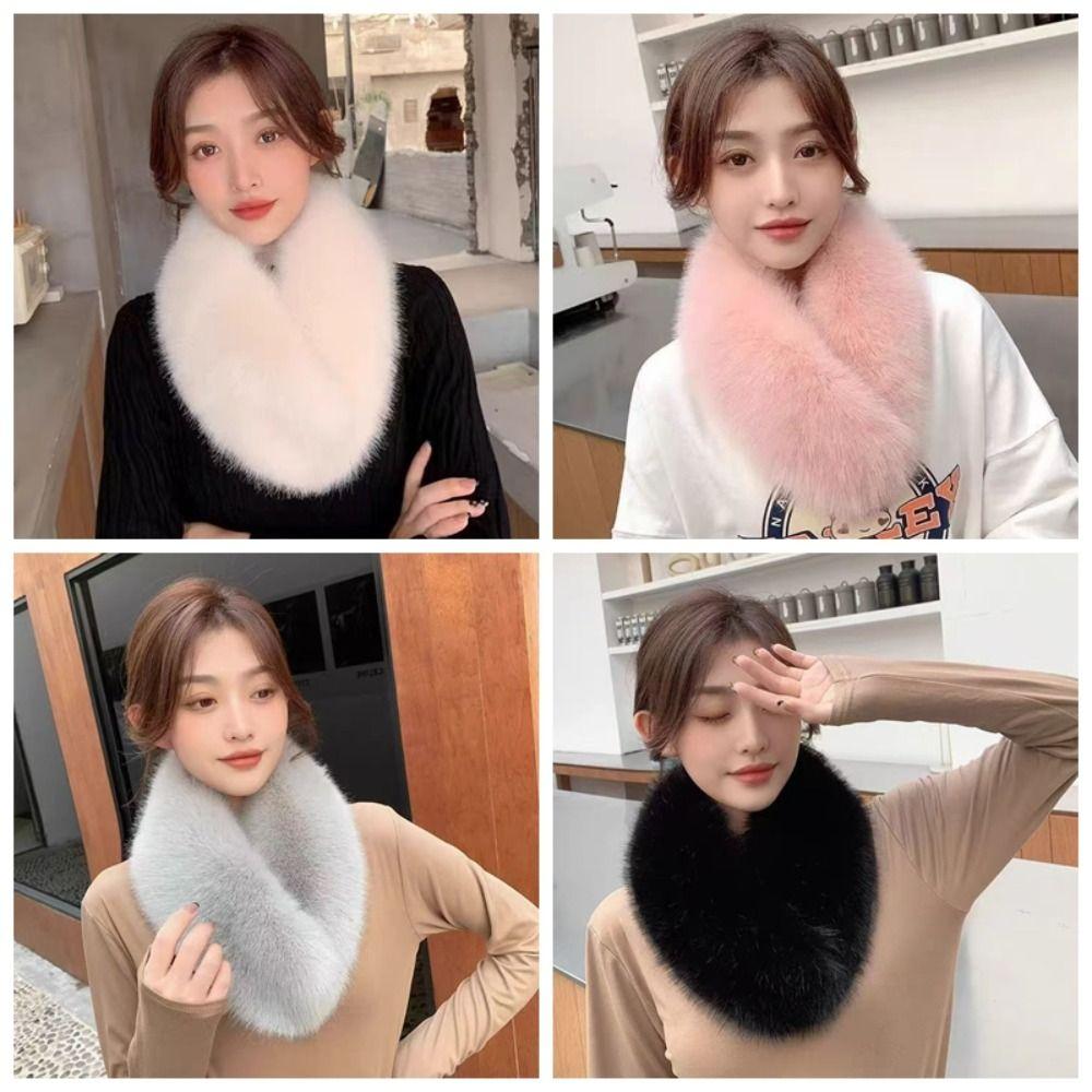 Thick Warm Double Sided Scarf Windproof Winter Neck Wrap Fashion Fur Collar Trim Outdoor