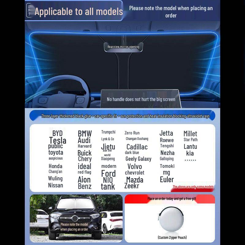 Car Sunshade Windshield Curtains - Heat Insulation & Summer Cooling
