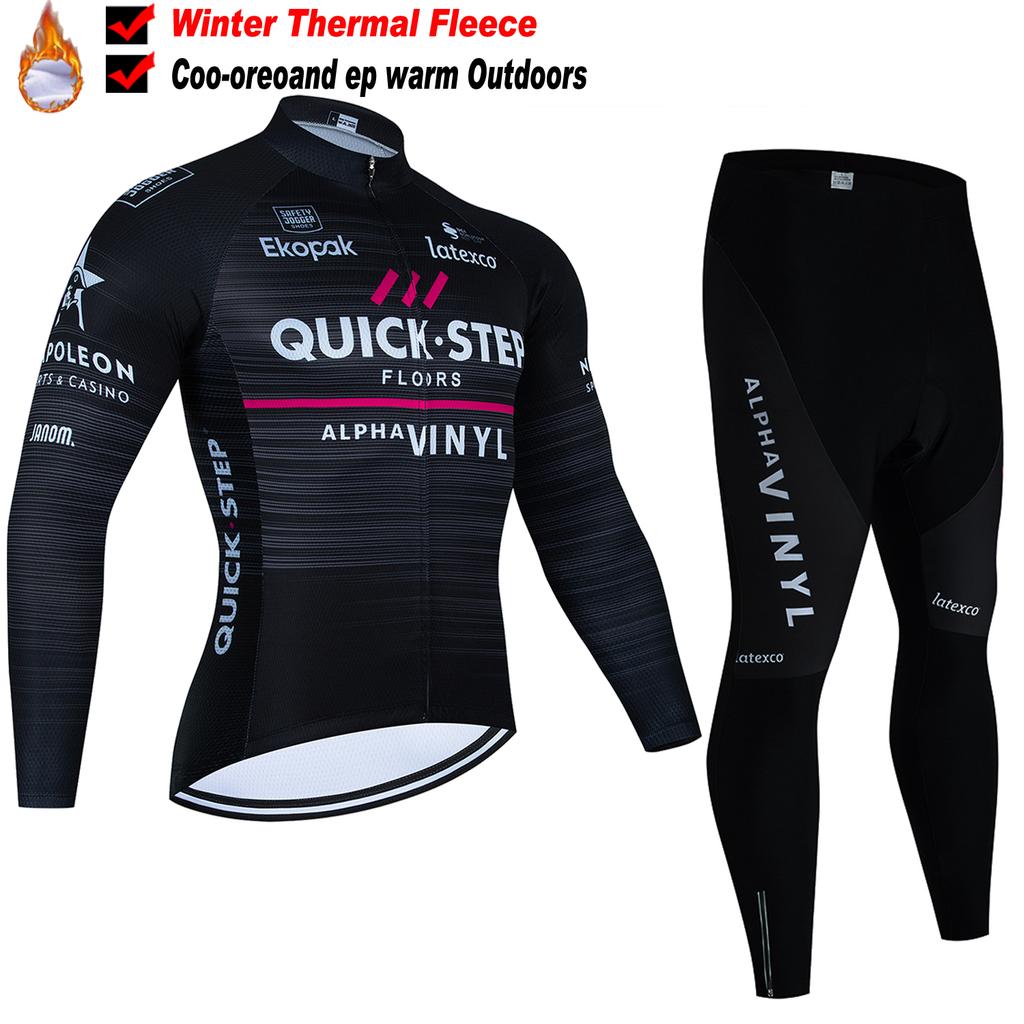2025 Men's Cycling Outfit Set  Man Mountain Bike Jersey Clothes Winter Thermal Fleece Clothing Sportswear Bicycle Tricuta Bib
