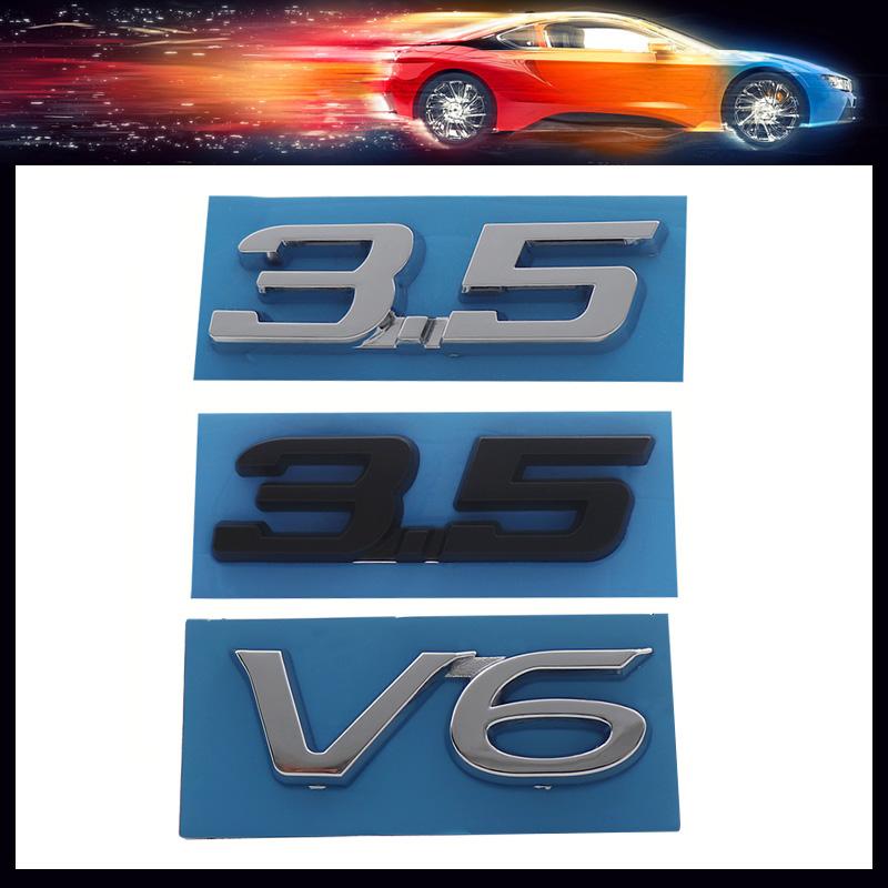 ABBE1 Chrome 3.5 V6 Letters Logo Emblem Car Styling Tail Bumper Rear Trunk Fender Badge ABS Sticker For Civic Odyssey Accord Crosstour