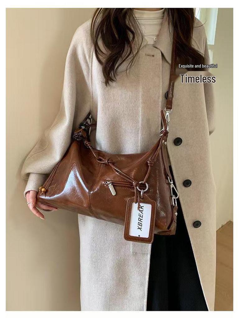 Chic Retro Textured Women's Crossbody Bag - Versatile & High-End Design