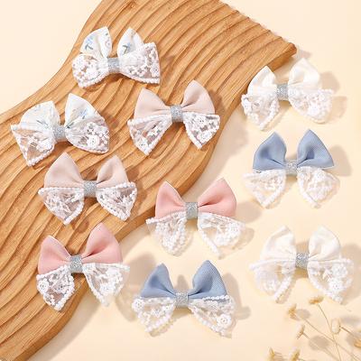 2 Stück Neue Spitze Kinder Schleife Haarspange für Frauen Süße Kreative Pony-Klammer Niedliche Seiten-Haarnadel BB-Klammer Mädchen Haaraccessoires Geschenke
