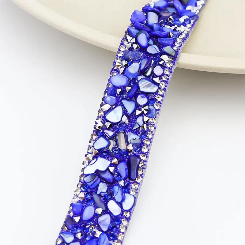 1yard/roll Self-Adhesive Rhinestone Trim Tape 2cm Wide Colorful Crystal Decor for Bridal Dress/Phone DIY Craft Sewing Accessory