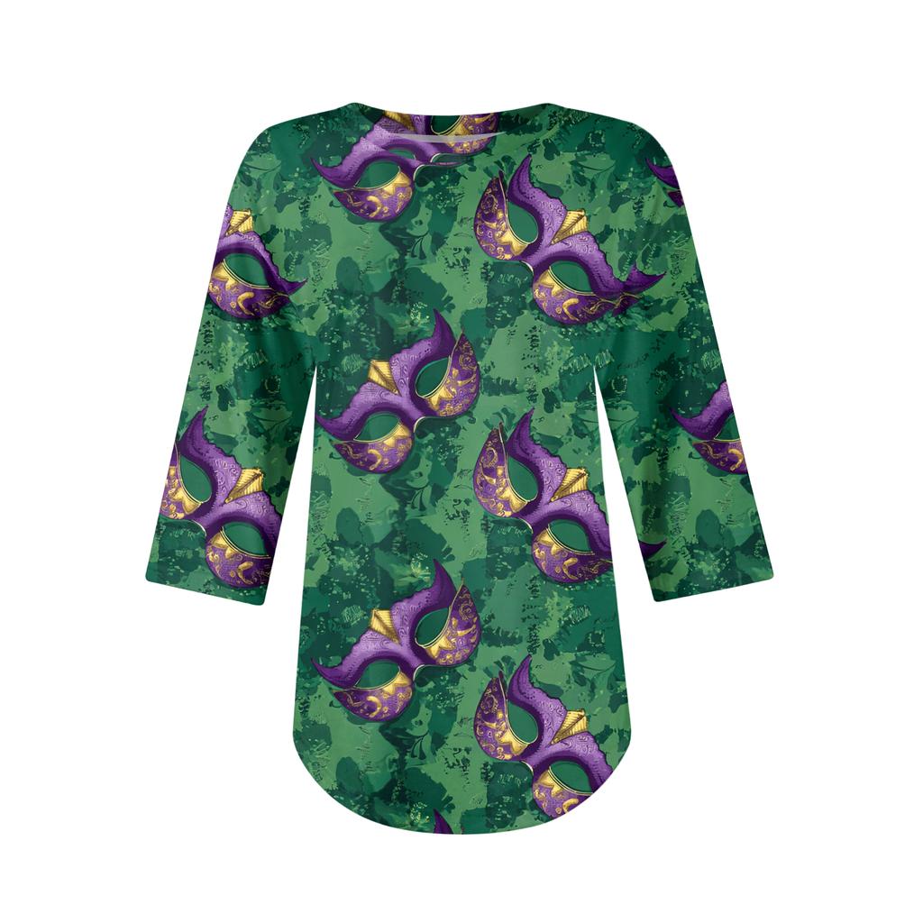 Womens T Shirts 3/4 Sleeve Shirts Solid Color Pullover Summer Spring Tops Blouses