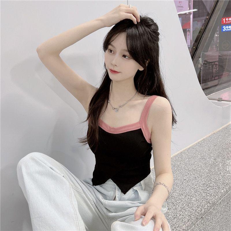 Irregular Camisole Vest for Women with A Niche Design Strapless and Beautiful with Short Shoulder Pads and A Spicy Girl Top