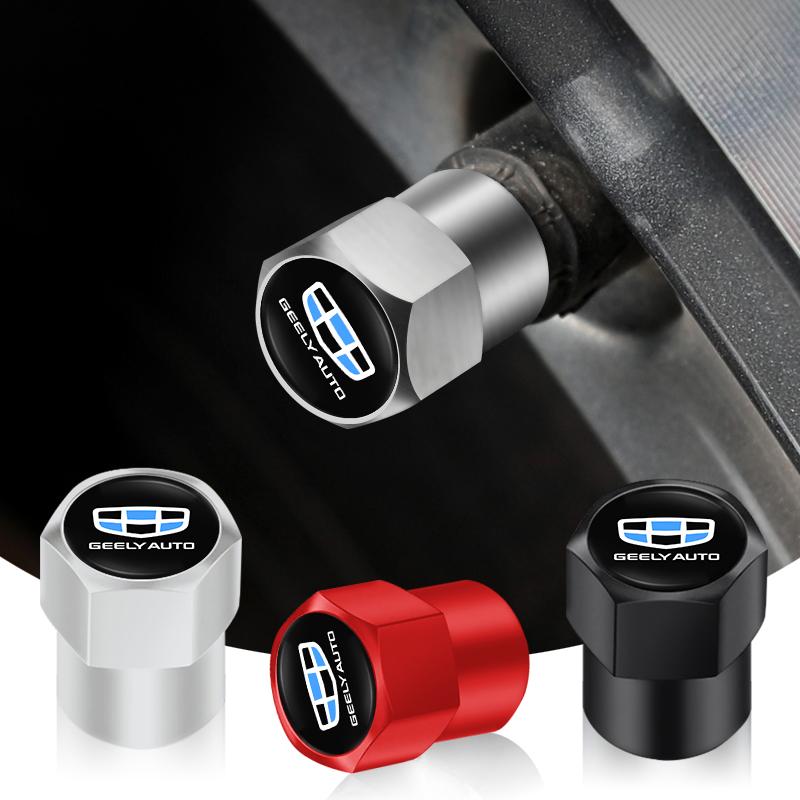4pcs Car Wheel Tire Caps Airtight Cover For Geely Coolray Geometry C GX3 Emgrand EC7 LC Panda Tugella Binray X7 Okavango Atlas