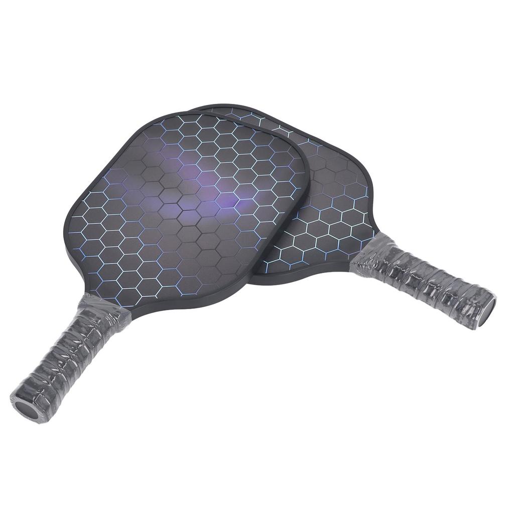 2PCS Pickleball Paddles Set Fiberglass Lightweight Pickle Ball Rackets with Carry Case for Men Women Beginners Black Bag