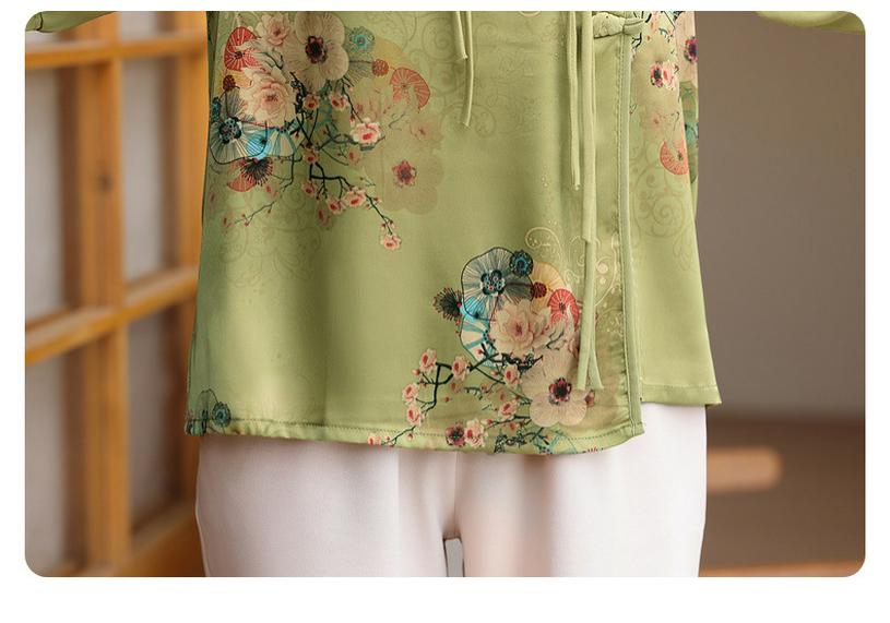 Mother's Summer Chiffon Short-Sleeved Top Set - Stylish T-Shirt for Middle-Aged & Elderly Women