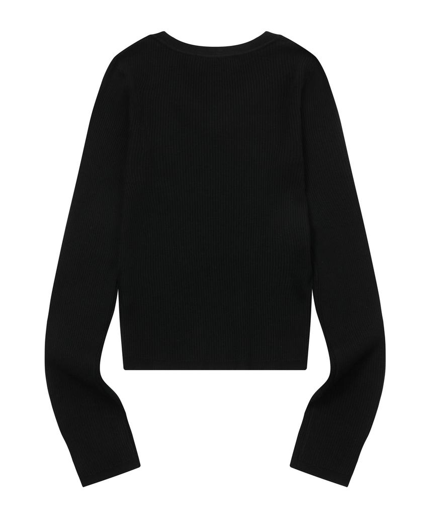 Mucent Gianni V-Neck Crop Ribbed Knit (5 Colors)