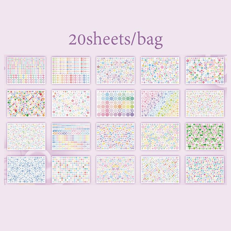 20sheets/bag Sticker Book Kawaii Cute Star Stickers Scrapbook Stationery DIY Journal Planner Decoration For Phone Case Notebook