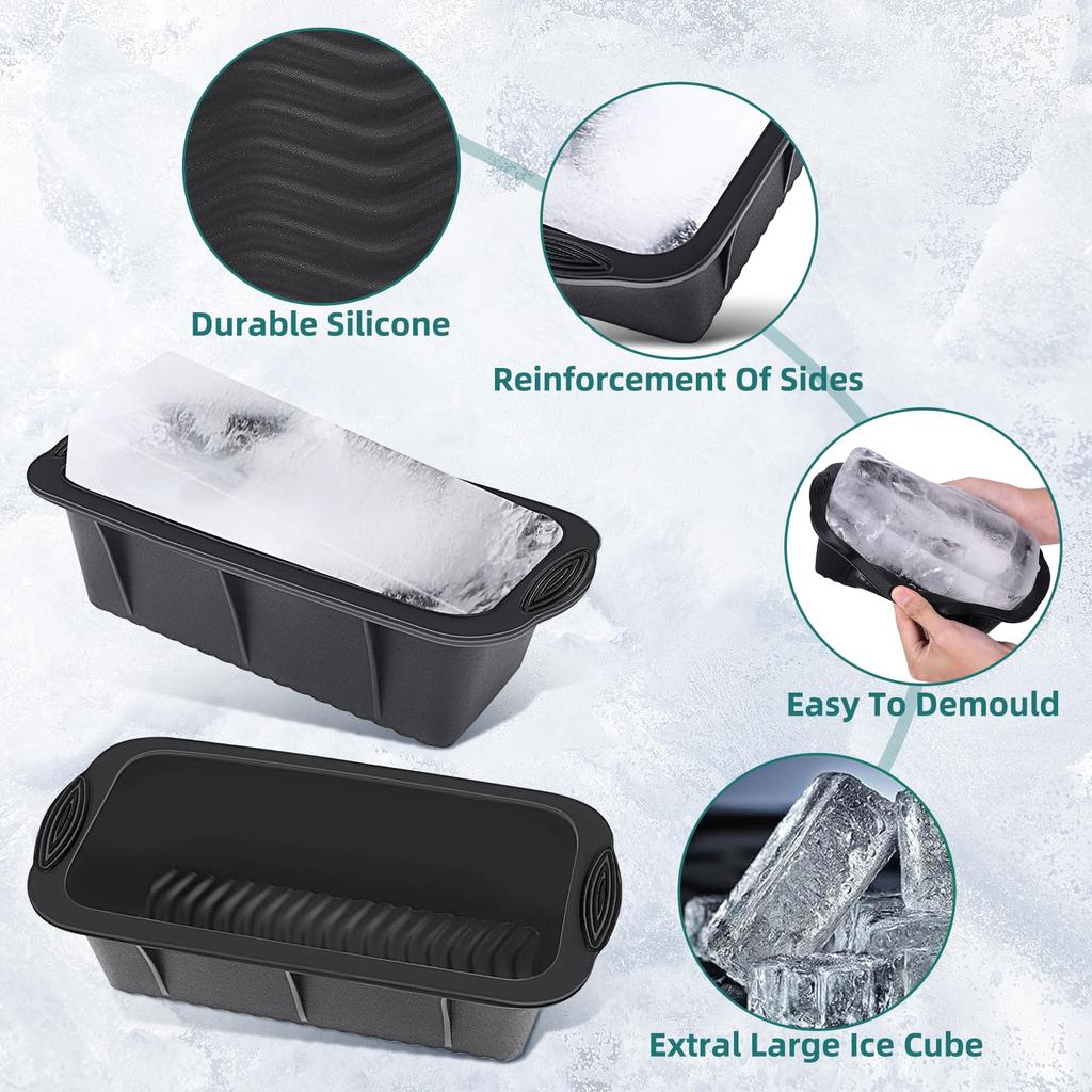 1/3/5pcs Oversized Silicone Ice Crate Ice Bucket Ice Block Mold Efficient Freezing Ice Bath Reusable Durable And Easy To Demold
