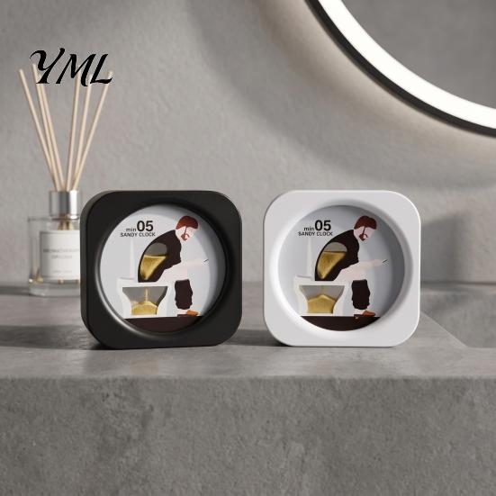 Praktischer Stressreduzierung Timer 5 Minuten Toiletten-Sanduhr, Lustige Badezimmer-Sanduhr mit kackendem Mann Küche Kurzzeit-Grafik, Visuelle Uhr